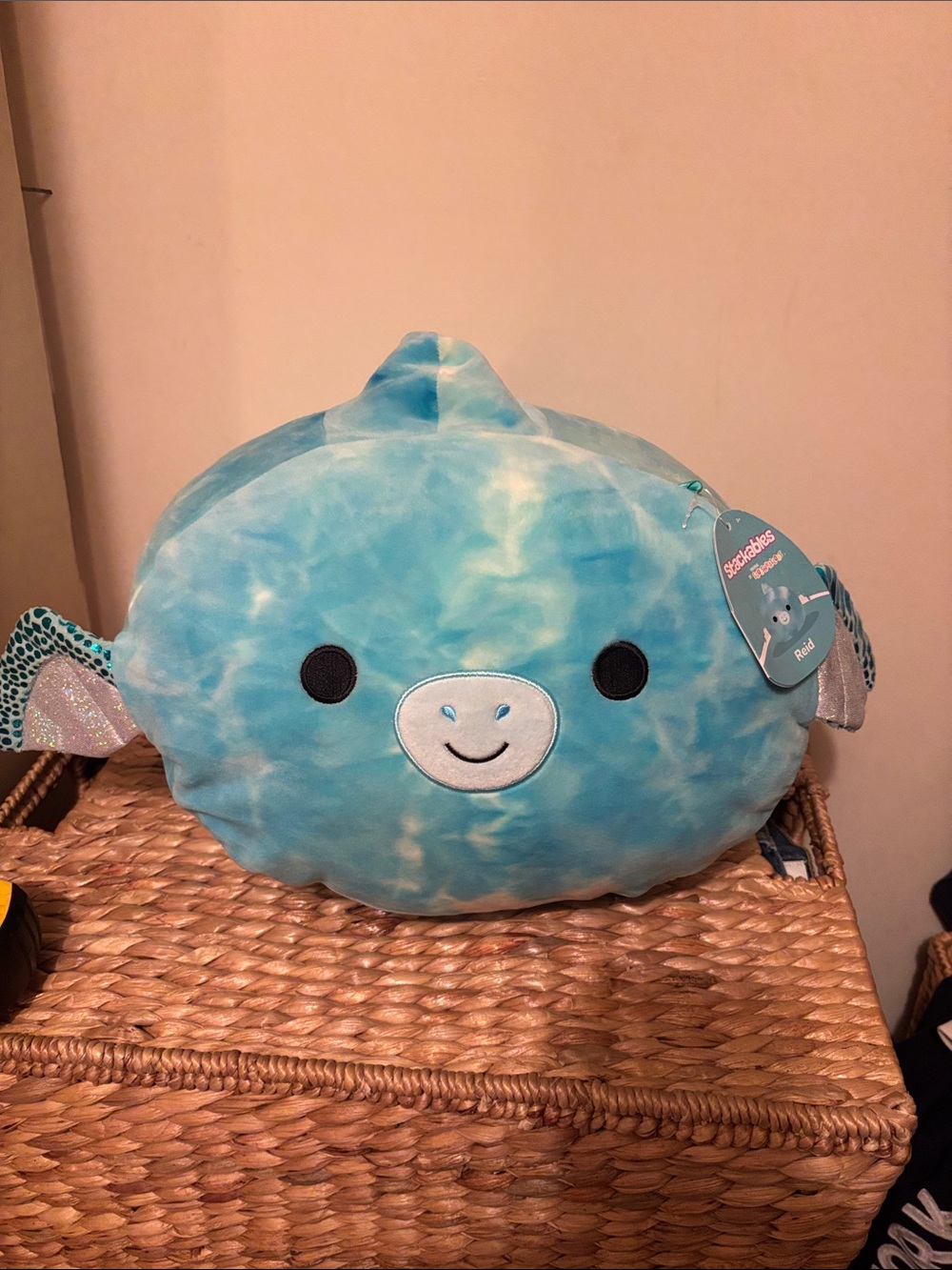 Squishmallows Aqua Tie-Dye Narwhal Plush - Blue and White